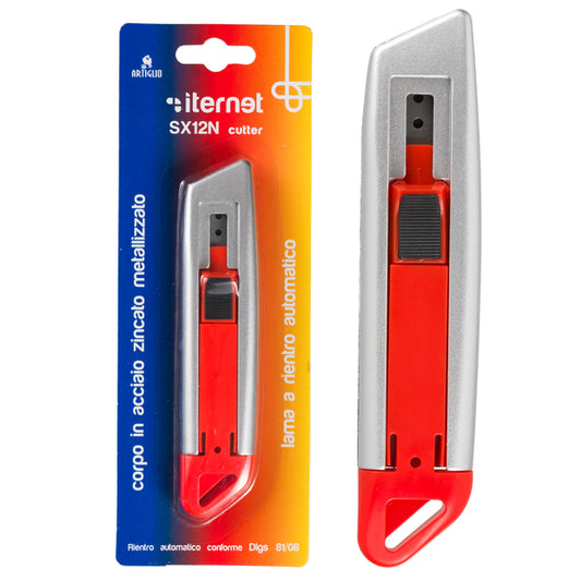ITERNET - 4301 - Cutter SX 12N - in acciaio - lama a rientro automatico - Iternet - 103638 -  Conf. da 1 Pz.