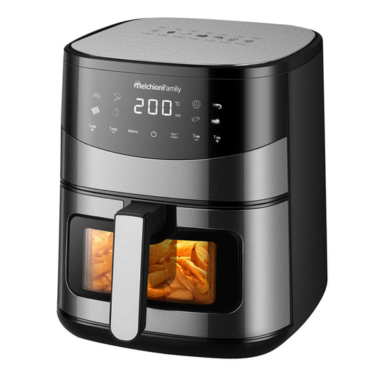 Melchioni Family - 118340047 - Friggitrice ad aria Arianna - doppia resistenza - 39 x 33,5 x 39,5 cm - 6,5 L - nero - Melchioni family - 103735 -  Conf. da 1 Pz.