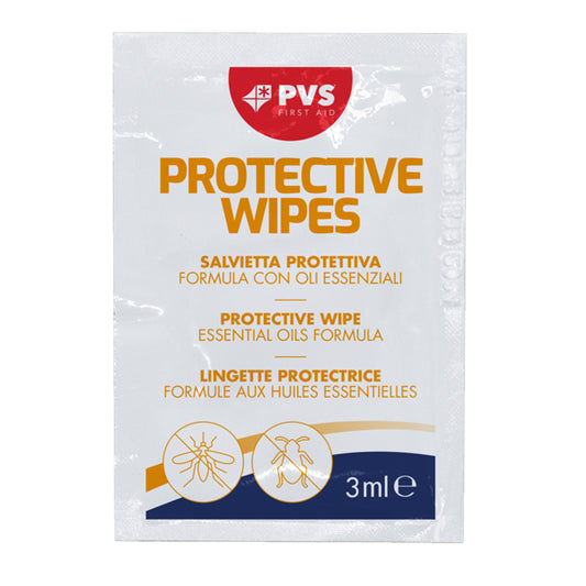 PVS - TOW004 - Salviette impregnate di repellente anti zanzara - in bustine da 3ml cad - PVS - conf. 10 pezzi - 103836 -  Conf. da 1 Pz.