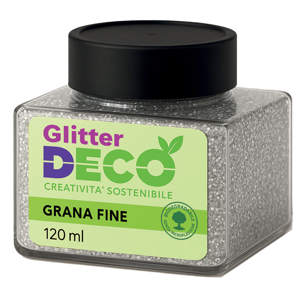 DECO - 13398-02 - Glitter Bio grana fine - 120ml - argento - Deco - 103892 -  Conf. da 1 Pz.