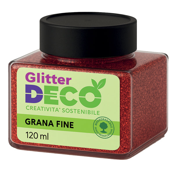 DECO - 13398-03 - Glitter Bio grana fine - 120ml - rosso - Deco - 103893 -  Conf. da 1 Pz.