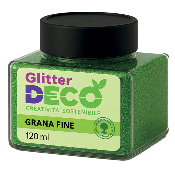 DECO - 13398-05 - Glitter Bio grana fine - 120ml - verde - Deco - 103895 -  Conf. da 1 Pz.