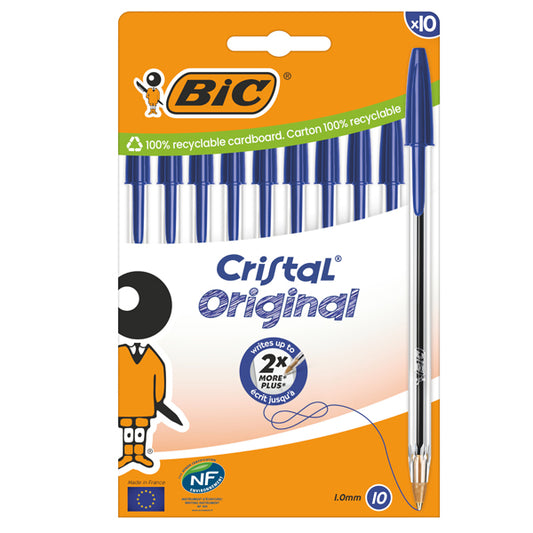 BIC - 516352 - Penna a sfera Cristal - punta media 1,0mm - blu  - Bic - conf. 10 pezzi - 103961 -  Conf. da 1 Pz.