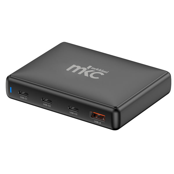 MKC - 491929606 - Caricatore USB -  140W -  3 USB-C + 1 USB-A - Nero -MKC Melchioni - 103983 -  Conf. da 1 Pz.
