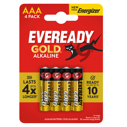 Energizer - U500003 - Pila ministilo AAA - 1,5V - Eveready Gold  - alcalina - Energizer - blister 4 pezzi - 104092 -  Conf. da 1 Pz.