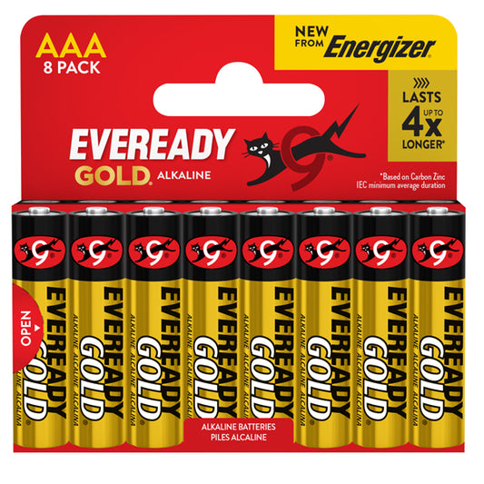 Energizer - U500023 - Pila ministilo AAA - 1,5V - Eveready Gold  - alcalina - Energizer - blister 8 pezzi - 104096 -  Conf. da 1 Pz.
