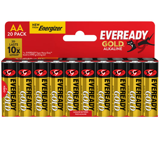 Energizer - U500092 - Pila stilo AA - 1,5V - Eveready Gold- alcalina - Energizer - blister 20 pezzi - 104099 -  Conf. da 1 Pz.