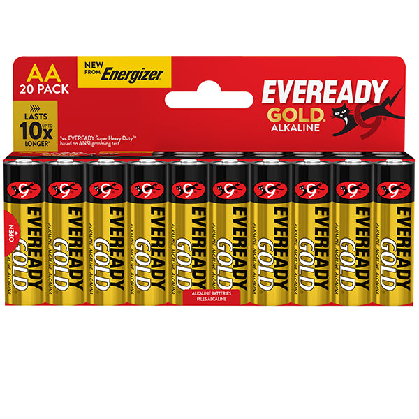 Energizer - U500093 - Pila stilo AA - 1,5V - Eveready Gold- alcalina - Energizer - blister 20 pezzi - 104100 -  Conf. da 1 Pz.