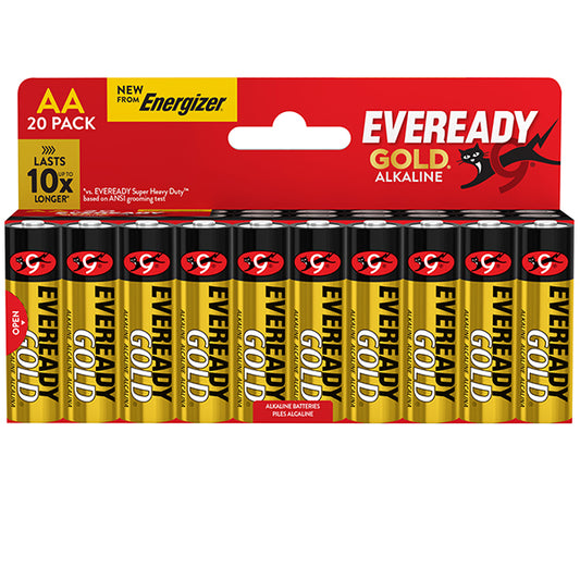 Energizer - U500093 - Pila stilo AA - 1,5V - Eveready Gold- alcalina - Energizer - blister 20 pezzi - 104100 -  Conf. da 1 Pz.