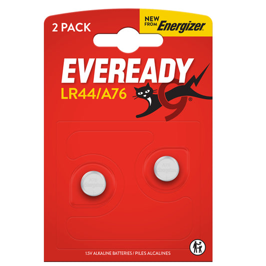 Energizer - U300044 - Micropila Eveready LR44-A76 - 1,5V - a pastiglia - litio - Energizer - blister 2 pezzi - 104103 -  Conf. da 1 Pz.