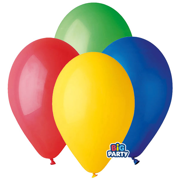BIG PARTY - 71141 - Palloncino - diametro 30 cm - lattice - colori assortiti - conf. 10 pezzi - 104170 -  Conf. da 1 Pz.