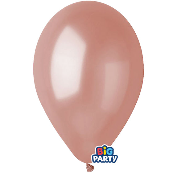 BIG PARTY - 71128 - Palloncino - diametro 26 cm - lattice - metal rosa gold - conf. 12 pezzi - 104181 -  Conf. da 1 Pz.