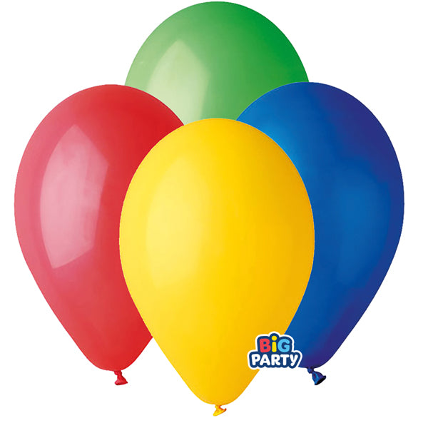 BIG PARTY - 71125 - Palloncino - diametro 26 cm - lattice - colori assortiti - conf. 16 pezzi - 104187 -  Conf. da 1 Pz.