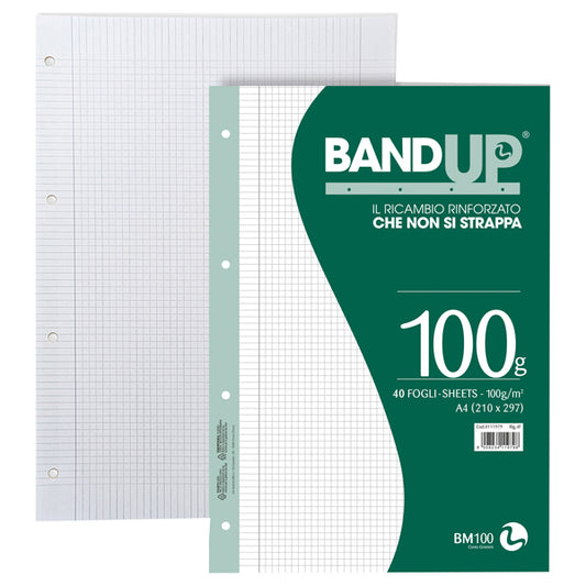 BM - 0111979 - Ricambi BandUP forati rinforzati - A4 - 4mm c-margine - 100gr - BM - conf. 40 pezzi - 104229 -  Conf. da 1 Pz.