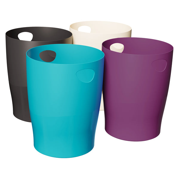EXACOMPTA - 453101D - Cestino gettacarte Ecobin - linea Titane - 15 L - colori assortiti - Exacompta - Set 8 pezzi - 104300 -  Conf. da 1 Pz.