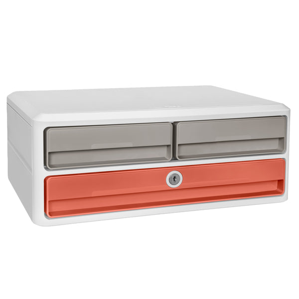 CEP - 1090212391 - Cassettiera Moov'up Terra nova - 2 cassetti piccoli + 1 grande - 37 x 27,45 x 14,6 cm - multicolore - Cep - 104387 -  Conf. da 1 Pz.