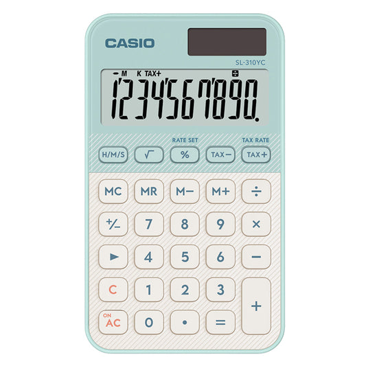 CASIO - SL-310YC-LG-W-EP - Calcolatrice tascabile SL-310YC - 10 cifre - verde - Casio - 104404 -  Conf. da 1 Pz.