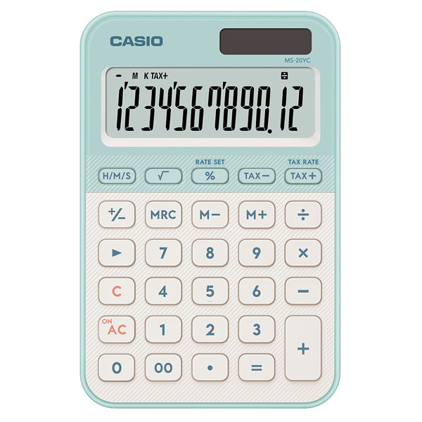 CASIO - MS-20YC-LG-W-EP - Calcolatrice da tavolo MS-20YC - 12 cifre - verde - Casio - 104407 -  Conf. da 1 Pz.