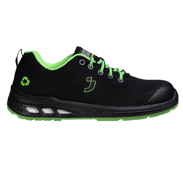 Safety Jogger - ECOFITZS1P-538-40 - Calzatura bassa da lavoro Ecofitz S1P LOW - numero 40 - maglia riciclata - nero-verde - Safety Jogger - 104414 -  Conf. da 1 Pz.