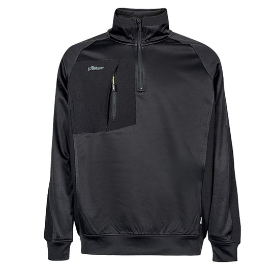 U-Power - WEY365BC-L - Felpa mezza zip Leeds - taglia L - nero - U-Power - 104428 -  Conf. da 1 Pz.
