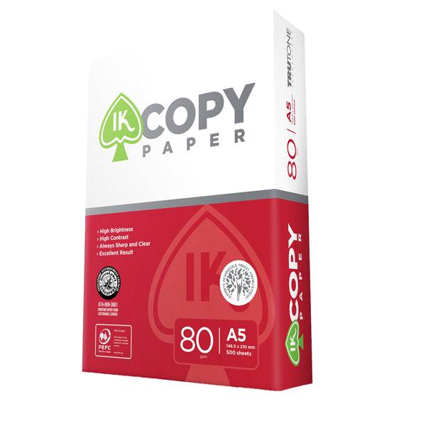 Paperfast - PFCA005IKC - Carta IK Copy - A5 - 148 x 210mm - 80 gr - bianco - conf. 500 fogli - 104459 -  Conf. da 10 Pz.