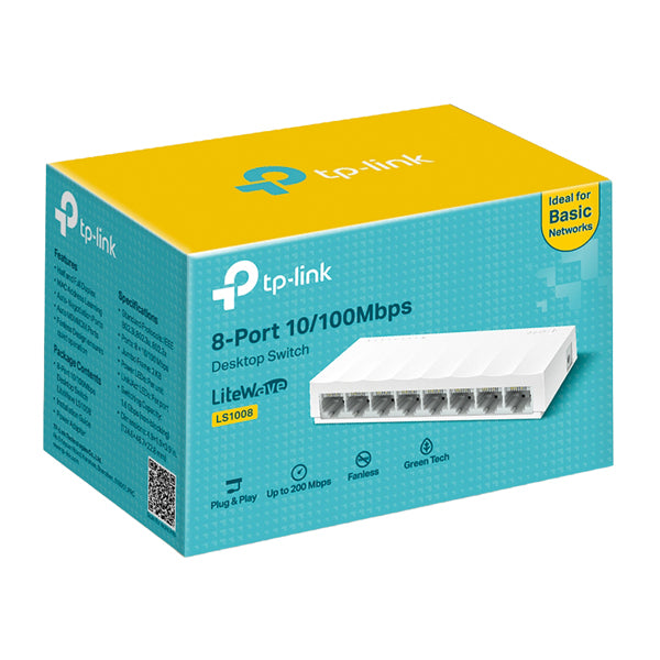 TP-LINK - LS1008 - Switch Desktop - 8 Porte 10-100Mbps - Tp-Link - 104474 -  Conf. da 1 Pz.