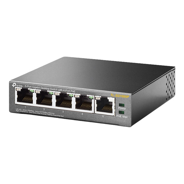 TP-LINK - TL-SG1005P - Switch - Desktop 5 Porte Gigabit - 4 porte PoE - Tp-Link - 104475 -  Conf. da 1 Pz.