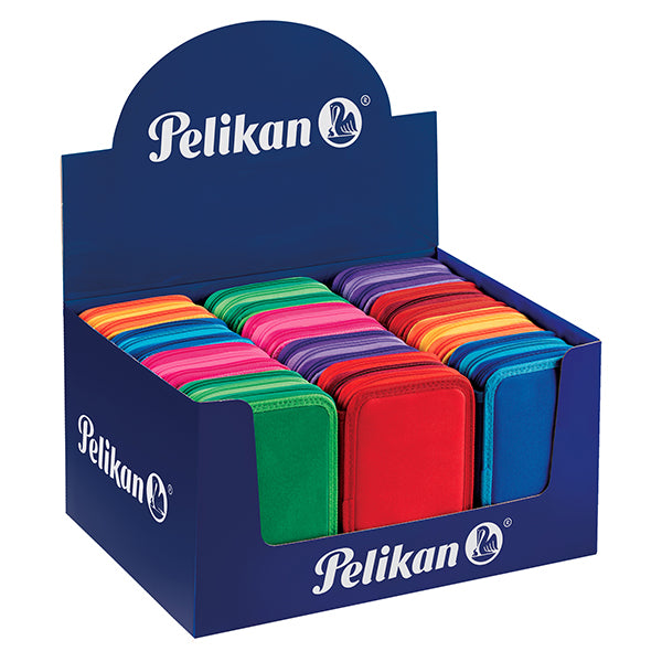 PELIKAN - 400208880 - Astuccio 3 Zip Bicolors - 13 x 20 x7,5 cm - colori assortiti - Pelikan - 104485 -  Conf. da 12 Pz.