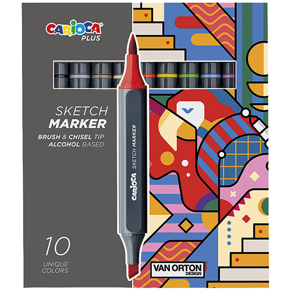 CARIOCA - 45241 - Marcatore Sketch marker - colori assortiti - Carioca Plus - conf. 10 pezzi - 104495 -  Conf. da 1 Pz.