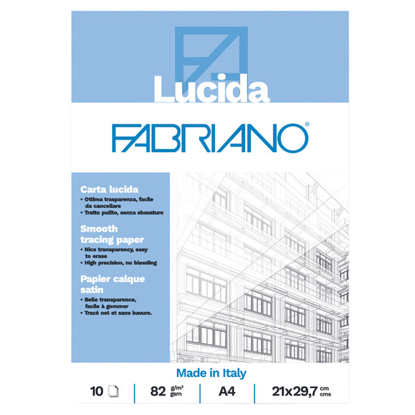 FABRIANO - 19100659 - Blocco carta lucida - 21 x 29,7 cm - A4 - 10 fogli - 82gr - Fabriano - 104502 -  Conf. da 25 Pz.