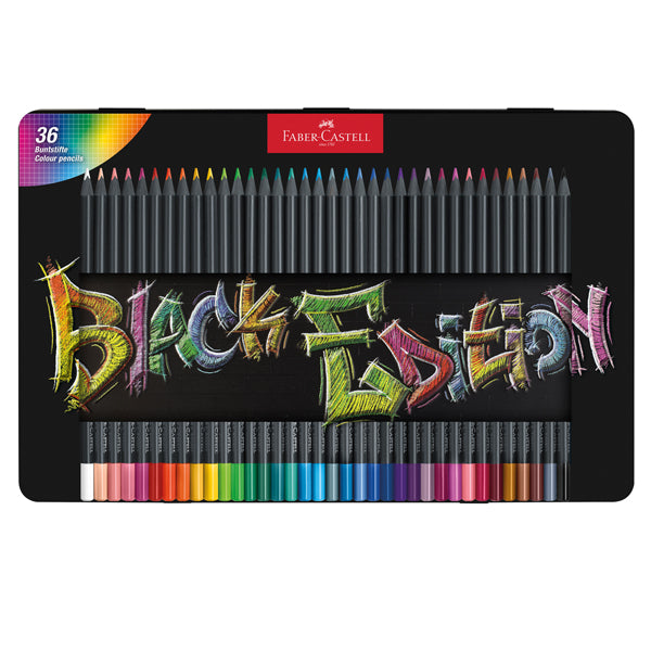 FABER-CASTELL - 116437 - Matite colorate triangolare Black Edition - colori assortiti - Faber-Castell - conf.36 pezzi - 104507 -  Conf. da 1 Pz.