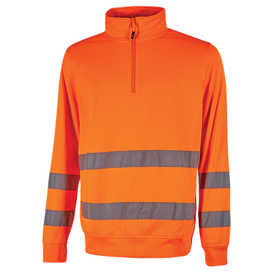 U-Power - WHL319OF-XL - Felpa alta visibilità Felis - mezza zip - taglia XL - arancio fluo - U-Power - 104562 -  Conf. da 1 Pz.