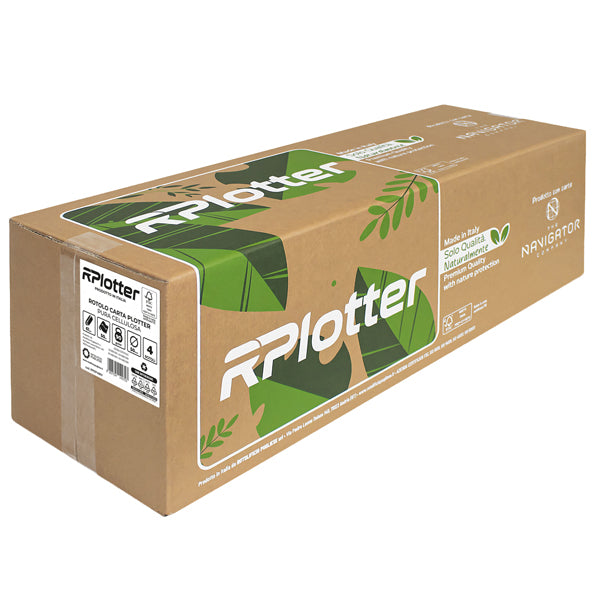 RPlotter - RP61P49NV - Carta plotter - 610mm x 50mt - 90 gr - inkjet-laser - bianco - in carta Navigator Company - RPlotter - 104646 -  Conf. da 4 Pz.