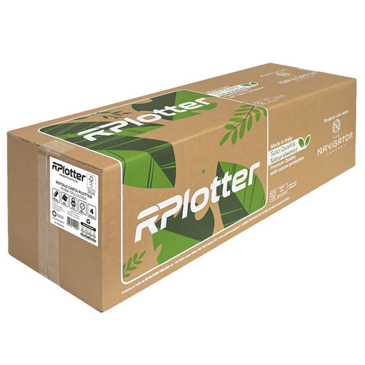 RPlotter - RP91P49NV - Carta plotter - 914mm x 50mt - 90 gr - inkjet-laser - bianco - in carta Navigator Company - RPlotter - 104648 -  Conf. da 4 Pz.