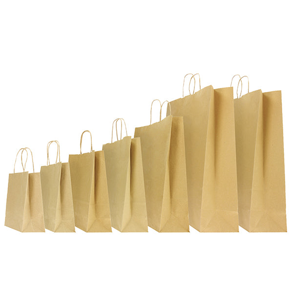 Mainetti Bags - 096143 - Shopper - maniglie cordino - 14 x 9 x 21 cm - carta biokraft - avana - Mainetti Bags - conf. 25 pezzi - 104672 -  Conf. da 1 Pz.