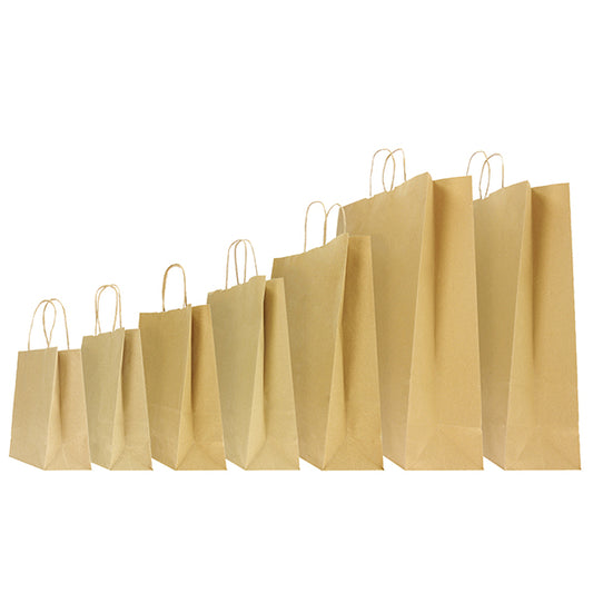 Mainetti Bags - 096143 - Shopper - maniglie cordino - 14 x 9 x 21 cm - carta biokraft - avana - Mainetti Bags - conf. 25 pezzi - 104672 -  Conf. da 1 Pz.
