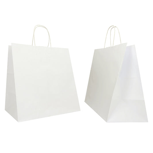 Mainetti Bags - 096686 - Shopper Twisted Large - maniglie cordino - 28 x 17 x 29 cm - carta kraft - bianco - Mainetti Bags - conf. 25 pezzi - 104674 -  Conf. da 1 Pz.