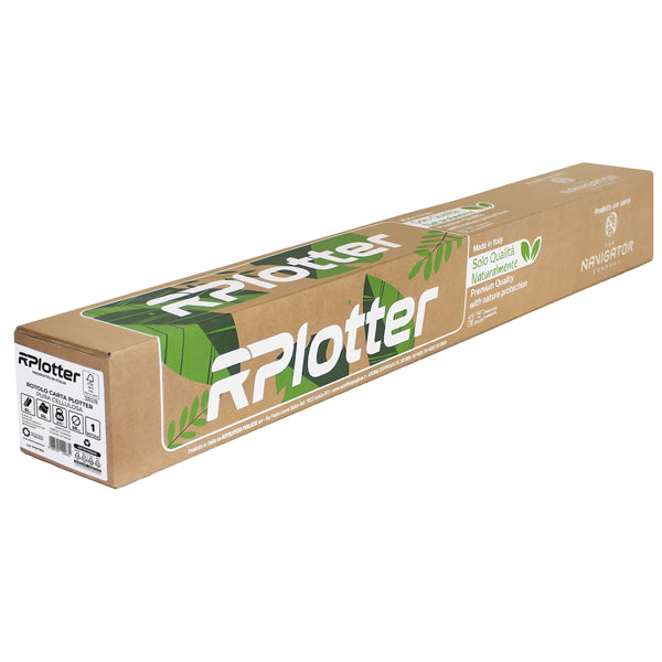 RPlotter - RP61P18NV - Carta plotter - 610mm x 50mt - 80 gr - inkjet-laser - bianco - in carta Navigator Company - RPlotter - 104702 -  Conf. da 1 Pz.