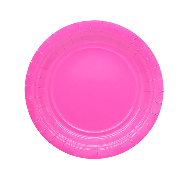 BIG PARTY - 74086 - Piatti piani Ecocolor - Ø18cm - biodegradabile - fucsia - Big Party - conf. 25 pezzi - 104734 -  Conf. da 1 Pz.