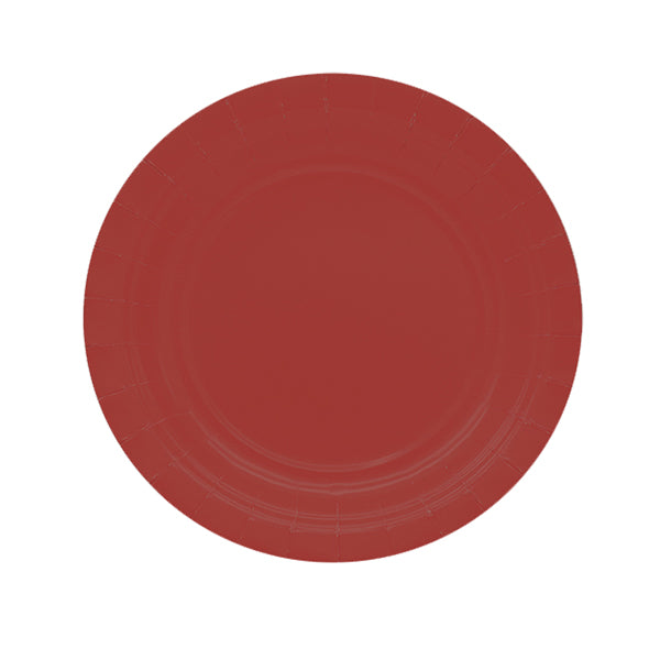 BIG PARTY - 75889 - Piatti piani Ecocolor - Ø18cm - biodegradabile - rosso intenso - Big Party - conf. 25 pezzi - 104735 -  Conf. da 1 Pz.