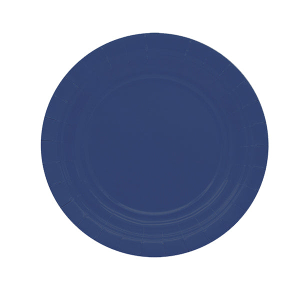 BIG PARTY - 75895 - Piatti piani Ecocolor - Ø18cm - biodegradabile - blu notte - Big Party - conf. 25 pezzi - 104737 -  Conf. da 1 Pz.