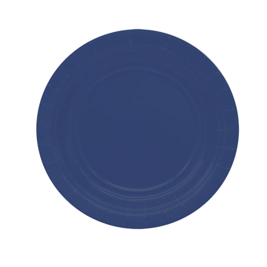 BIG PARTY - 75895 - Piatti piani Ecocolor - Ø18cm - biodegradabile - blu notte - Big Party - conf. 25 pezzi - 104737 -  Conf. da 1 Pz.