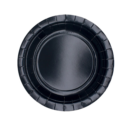 BIG PARTY - 74255 - Piatti piani Ecocolor - Ø18cm - biodegradabile - nero - Big Party - conf. 25 pezzi - 104738 -  Conf. da 1 Pz.