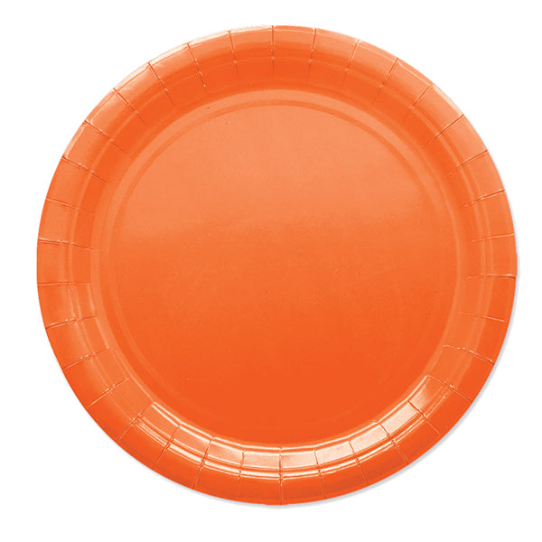 BIG PARTY - 74240 - Piatti piani Ecocolor - Ø24cm - biodegradabile - arancione - Big Party - conf. 25 pezzi - 104740 -  Conf. da 1 Pz.