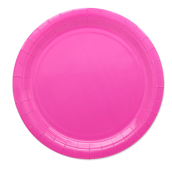 BIG PARTY - 74085 - Piatti piani Ecocolor - Ø24cm - biodegradabile - fucsia - Big Party - conf. 25 pezzi - 104742 -  Conf. da 1 Pz.