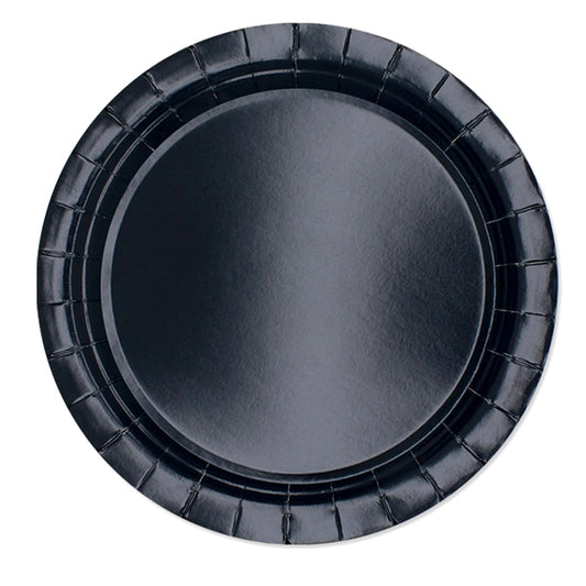 BIG PARTY - 74254 - Piatti piani Ecocolor - Ø24cm - biodegradabile - nero - Big Party - conf. 25 pezzi - 104746 -  Conf. da 1 Pz.