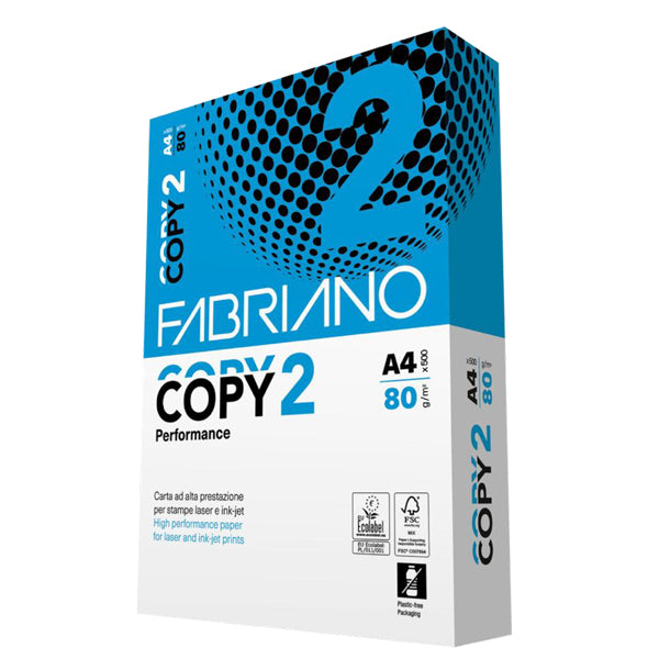 FABRIANO - PFCA001COPY2_STR - Carta fotocopie Copy 2 Strong Carton - A4 - 80 gr - bianco - Fabriano - conf. 500 fogli - 104751 -  Conf. da 5 Pz.