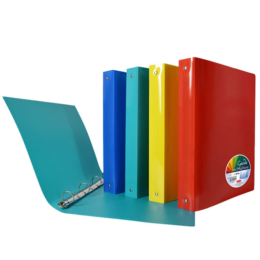 Plastibor - P0363090 - Raccoglitore Garda - 22 x 30 cm - 4 anelli tondi 25 mm - PP - colori assortiti - Plastibor - 104782 -  Conf. da 12 Pz.
