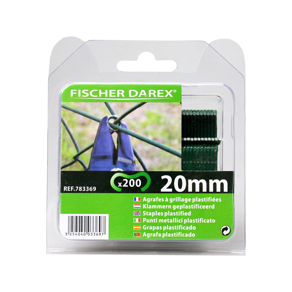 Fischer Darex - 1199604 - Punti per reti - 20 mm - verdi - Fischer Darex - conf. 200 punti - 104794 -  Conf. da 1 Pz.