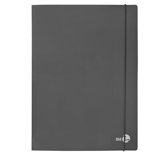 BM - 0123597 - Cartella 3 lembi con elastico - A4 - dorso 1 cm - grigio scuro - BM - 104816 -  Conf. da 6 Pz.